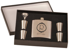 6 oz. Laserable Flask Gift Set